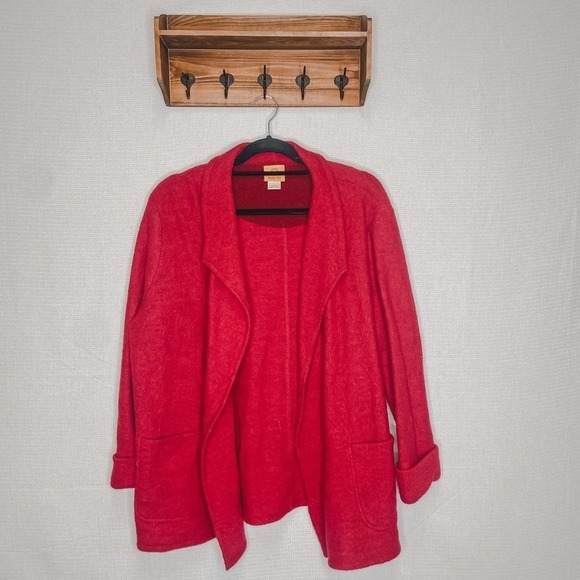 Ruby Red‎ | 100% Wool Red Blazer Jacket Large - Picture 1 of 5